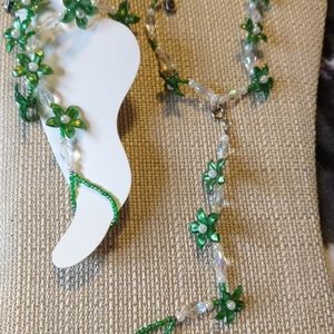 Green Flower Barefoot Sandal